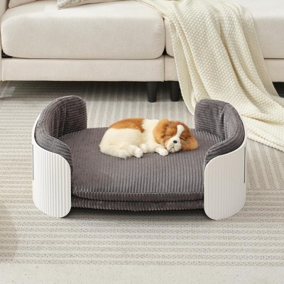 LAOTIES Scandinavian Style Elevated Cat Bed,Breathable Pet Couch With Removable Washable Mattress