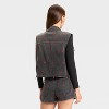 Women's Denim Oversized Trucker Vest - Wild Fable™ Black Wash - 2 of 4