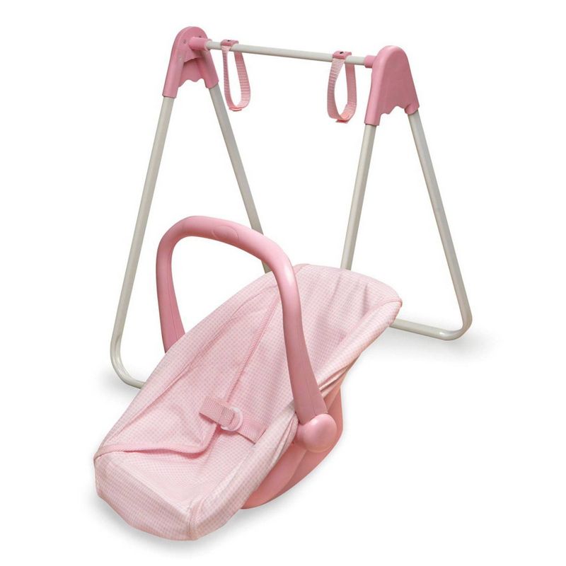 Badger Basket Doll Swing and Carrier - Pink Gingham, 4 of 9