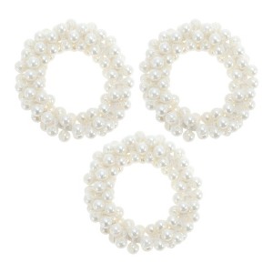 Unique Bargains Fashion Faux Pearls Hair Elastic Band 3 Pcs - 1 of 4