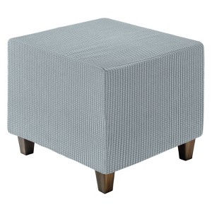 Unique Bargains Square Jacquard Ottoman Slipcover with Elastic Bottom for Furniture Protector - 1 of 4