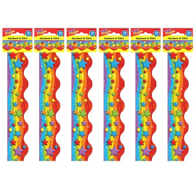 TREND Rainbow & Stars Terrific Trimmers®, 39 Feet Per Pack, 6 Packs