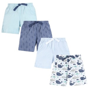 Hudson Baby Infant Boys Shorts Bottoms 4-Pack, Sea Friends - 1 of 4