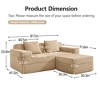 Modular 2-Seat L-Shaped Sectional Sofas with Ottoman, Deep Seat Cloud Sectional Couch, Plush Corduroy Fabric with Throw Pillows - 4 of 4