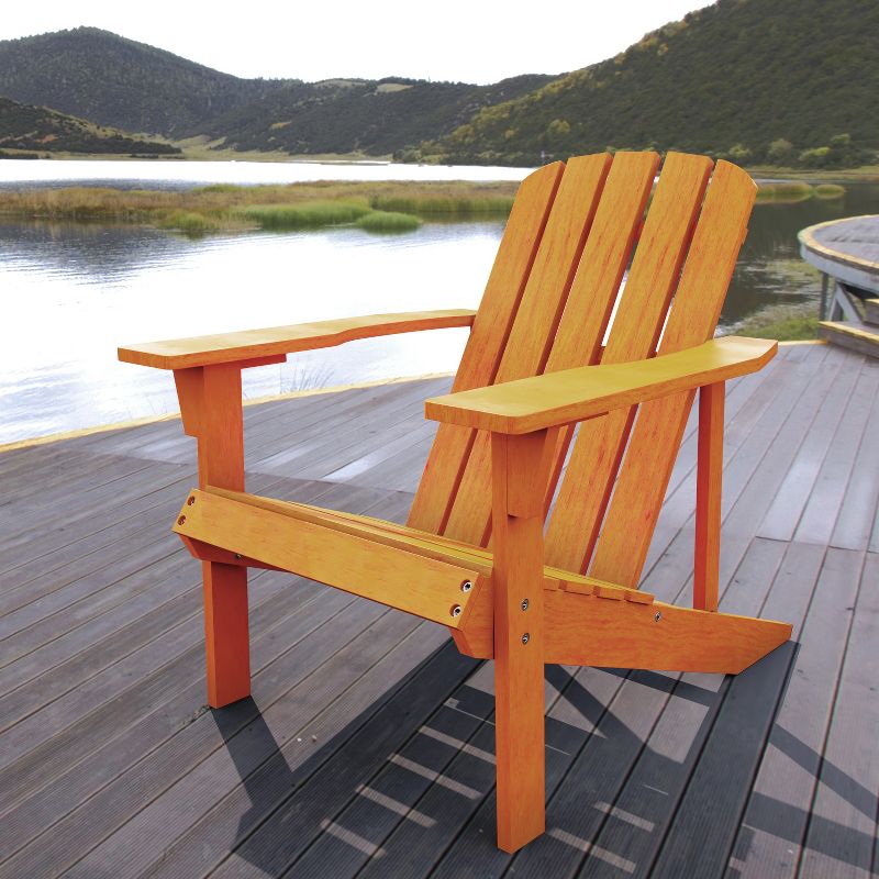 Westport Outdoor Patio Traditional Acacia Wood Adirondack Chair - JONATHAN Y, 3 of 11
