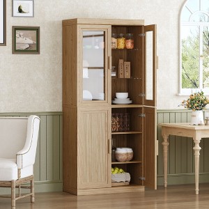 PexFix Freestanding Wood Pantry Cabinet Kitchen Storage Organizer With Shelves & Doors Large Capacity - 1 of 4