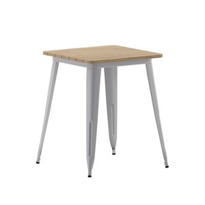 Flash Furniture Declan Commercial Grade Indoor/Outdoor Dining Table, 23.75" Square All Weather Poly Resin Top with Steel Base - 1 of 4