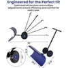 Heavy-Duty Snow Shovel with Wheels, 5-Position Adjustable Blade & Handle, 29/36 Inch Galvanized Steel Snow Pusher for Driveway and Yard - 3 of 4