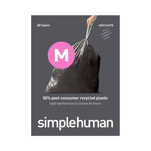Simplehuman 50-60l 60ct Code P Custom Fit Trash Bags Liner White : Target