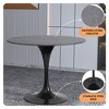LeisureMod Verve 36" Round Dining Table - Sintered Stone Top with Modern Black Pedestal Base Accent Table for Contemporary Dining and Kitchen Room - 4 of 4