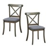 Sapphtopaz Dining Chairs Set of 2 Upholstered Kitchen Side Chair with Wooden Cross X Back Farmhouse Chairs for Dining Room, Living Room - 2 of 4