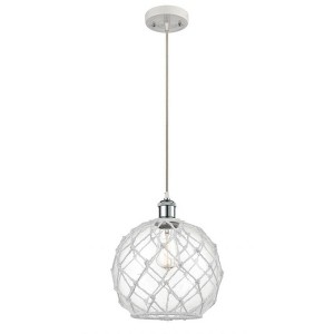 Farmhouse Rope - 1 Light Cord Hung Mini Pendant In Industrial Style-13 Inches Tall and 10 Inches Wide - 1 of 1