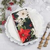 Saro Lifestyle Winter Bloom Poinsettia Napkin (Set of 4), 20", Multi - 4 of 4