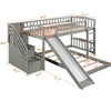 NicBex Twin Over Twin Bunk Bed with Guardrail and 2 Drawers,Twin Loft Bed with Convertible Ladder and Slide,Noise Reduced Bunk Beds for Bedroom - 3 of 4