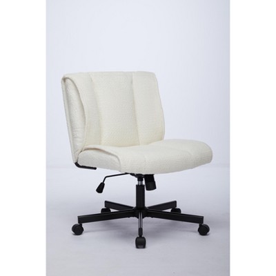 PDTEND Armless Desk Chairs with Wheels and Cushion, Adjustable Swivel Computer Task Chairs