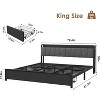Full Size Bed Frame with Storage Headboard, with 2 Large Drawers, Charging Station, Industrial Full Platform Bed, No Box Spring Needed - 2 of 4