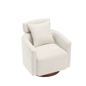 NicBex Chenille Accent Chair,Upholstered Living Room Chairs with Curved Backrest and Wooden Base,Modern Armchair,Accent Chairs for Living Room - 1 of 4