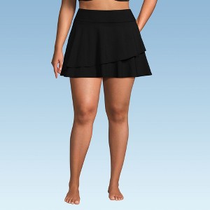 Lands' End Women's High Waisted Tulip Hem Swim Skort - 1 of 4