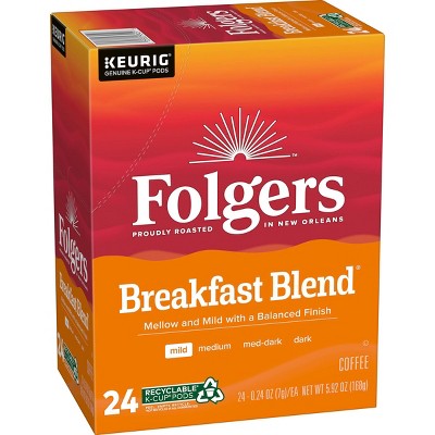 Folgers Breakfast Blend Coffee Medium Roast Keurig K-Cup - 22ct