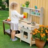 VEVOR Mud Kitchen for Kids, Wooden Toy Play Kitchen Set with Stoves, Tank, Faucet, Storage Bag, Metal Baskets, and Cookware Pots, Wood Color - 2 of 4