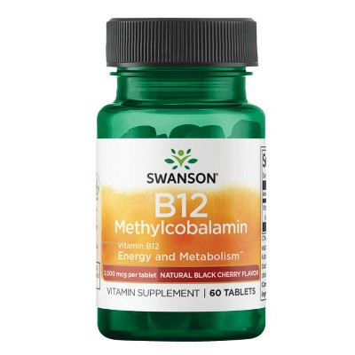 Swanson Vitamin B-12 Methylcobalamin - Cherry Flavored 2,500 Mcg 60 Tablets.