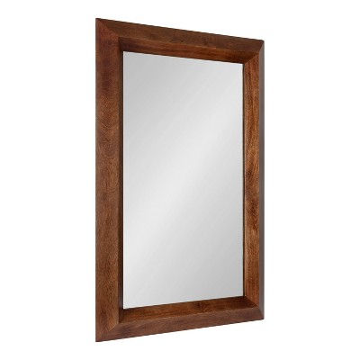 24" x 36" Quaid Wood Framed Decorative Wall Mirror Walnut Brown - Kate & Laurel All Things Decor