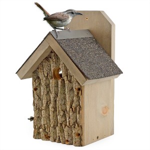Uncle Dunkels Ultimate Wren and Chickadee Birdhouse; Rustic Handmade Small Bird Nesting Box - 1 of 4
