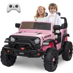 Ride On Cars w/ 2-Seater, 4 Wheels 24V Electric Vehicles with 2.4G Remote Control, Battery Powered Kids Car with 20" Wide Adjustable Seat - 1 of 4