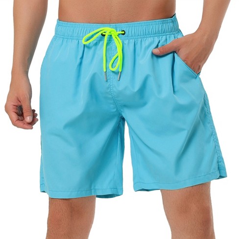 Lars Amadeus Men's Solid Color Elastic Waist Surfing Beach Board Shorts ...