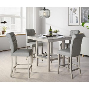Home Design Dothan Counter Height Dining Set, Antique Gray - 1 of 4