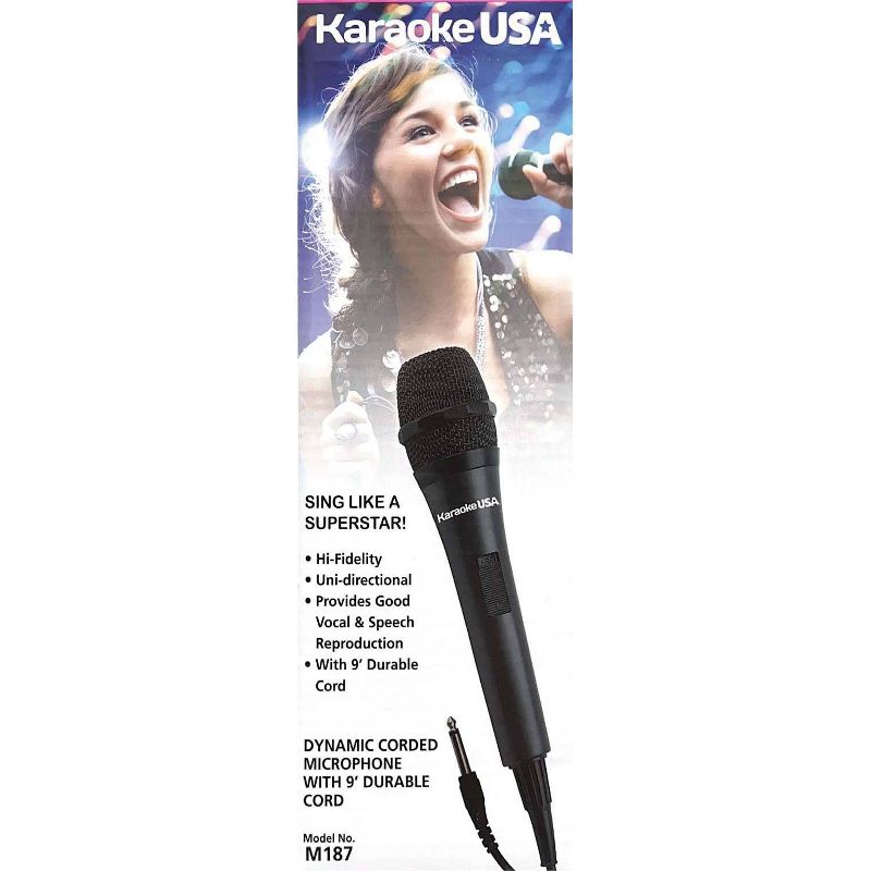 Karaoke USA Professional Dynamic Corded Microphone (M187), 3 of 5