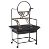 66'' Inch Birdcage Stand Activity Play Center with Perches and Ladders, Removable Tray, Indoor Outdoor Playground for Parakeet,Cockatiels Black - 2 of 4