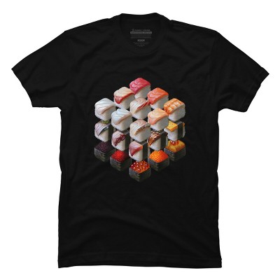 Men's Design By Humans All The Sushi Cubed By EranFowler T-Shirt