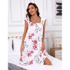 Coolmee Women Casual Boho Floral Flying Sleeve Smocked Midi Dress Tiered Flowy Nightdress - 2 of 4