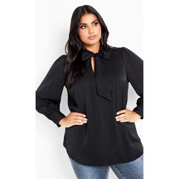 Women's Plus Size In Awe Top - black | CITY CHIC