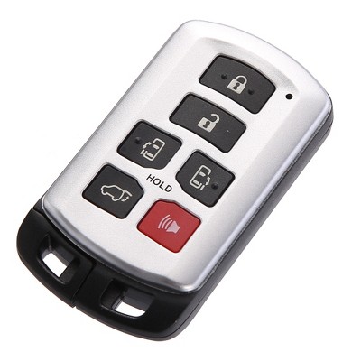 Unique Bargains Car Key Fob Shell 6 Button Remote Control Key Case Shell Keyless Entry Housing Replacement Black for Toyota Sienna 2011-2020