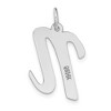 Black Bow Jewelry 14k White Gold, Madison Collection LG Classic Script Initial N Pendant - 3 of 4
