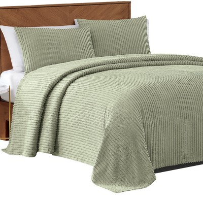 Collections Etc Unique Tufted Stripe Chenille Bedspread