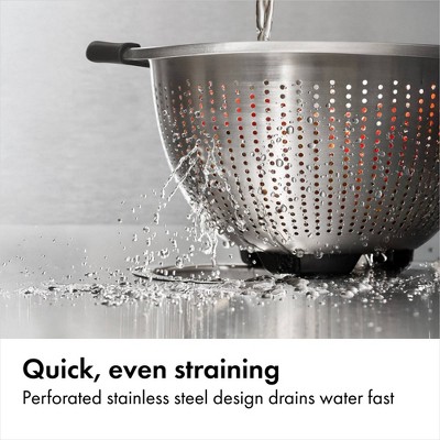 OXO 5 Qt Stainless Steel Colander: Dishwasher-Safe Strainer for Pasta & More, Clear, 11.7 Width ‼️has stains and scratches ‼️