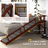 TopComfy Pet Ramp Removable Guardrails Non Slip Carpet Gentle 20 Slope Pine Wood for Senior Dogs Reaching Bed Sofa, Brown, 34.08"*19.7"*8.08" - 4 of 4