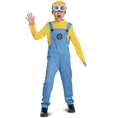 Minions costume dressed in black and white overalls