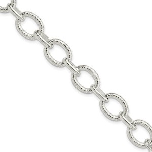 Black Bow Jewelry 13mm Sterling Silver Solid Fancy Cable Chain Necklace, 18 Inch - 1 of 4