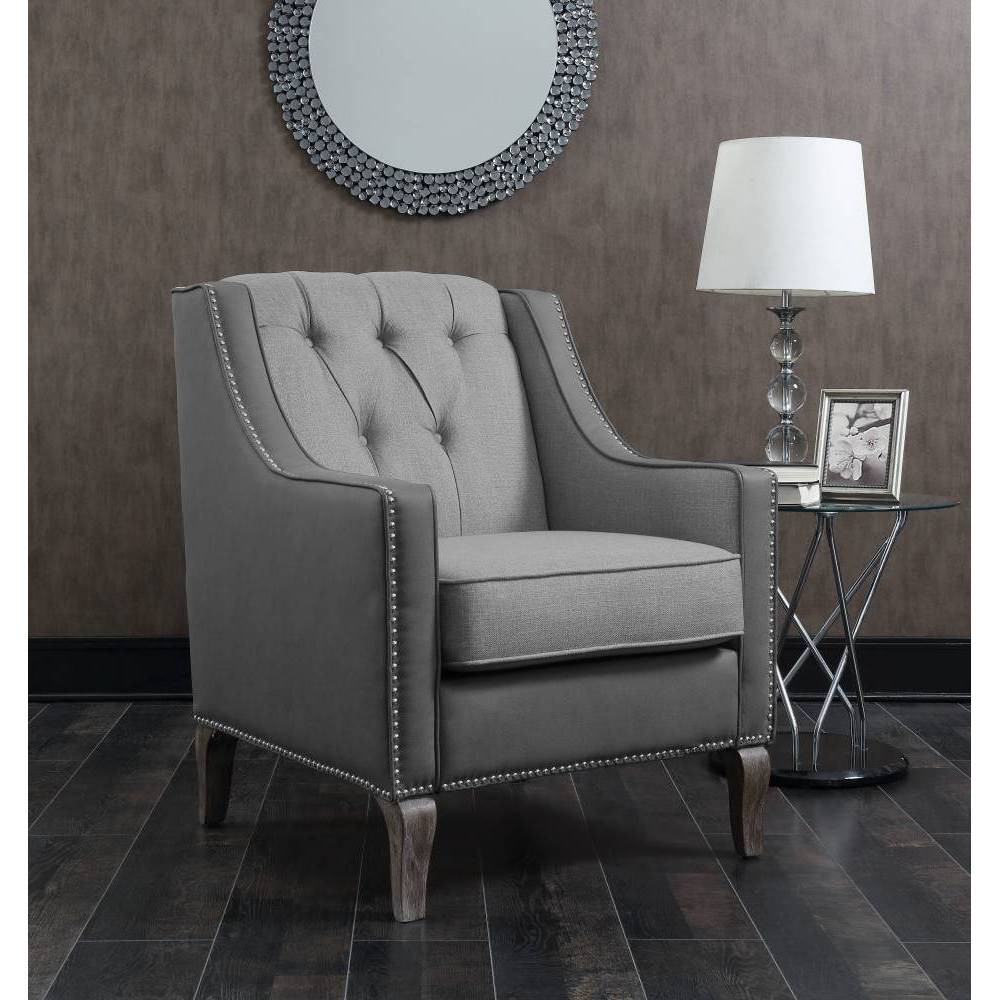 Kris Accent Chair Gray - Chic Home Design was $639.99 now $383.99 (40.0% off)