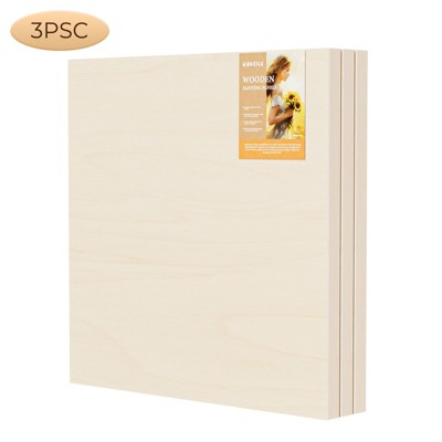 HANSILK Unfinished Birch Wood Canvas Panels Kit, Falling in Art Deep Cradle Boards for Pouring Art, Crafts, Painting and More