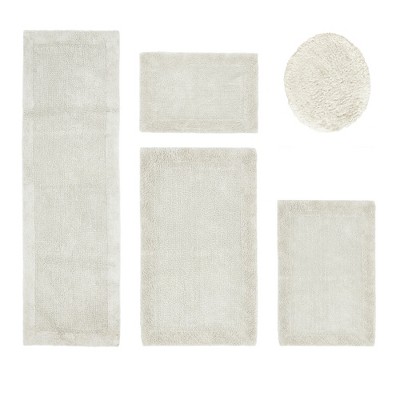 Edge Bath Rug 100% Premium Cotton Ultra-Soft Water Absorbent Tufted Solid Reversible 5 Piece Bathroom Rug Set for Machine Washable Bathmat