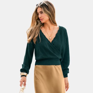 Women's Cozy Chic Wrap Knit Reversible Sweater - Cupshe - 1 of 4