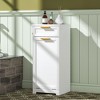 VECELO Tilt Out Laundry Hamper Cabinet with Removable Laundry Basket, Floor Standing Bathroom Organizer with 1 Drawer & Hooks, White - 2 of 4
