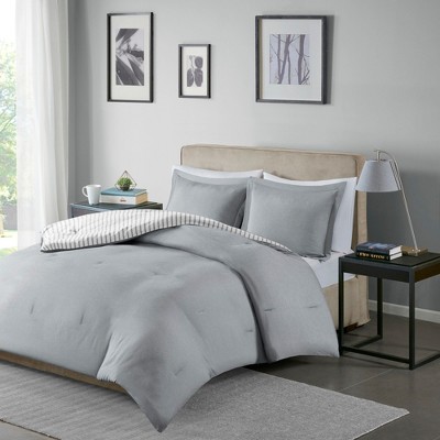 Gray Full Reversible Down Alternative Comforter Set