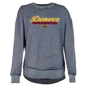 NBA Denver Nuggets Women's Burnout Crew Neck Fleece Sweatshirt - 1 of 4