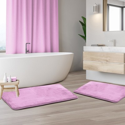 Lavender Dream Velvet Memory Foam 2-Piece Bath Mat Set